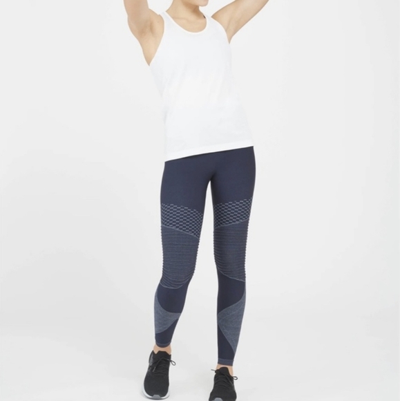 SPANX Seamless Moto Legging Indigo Sky Women's Small NWT - Picture 3 of 11